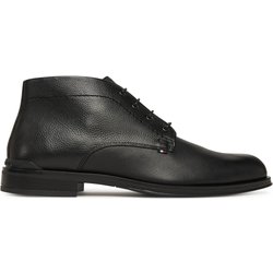 Schnürschuhe Tommy Hilfiger Corporate Hilfiger Lth Boot FM0FM05697 Schwarz