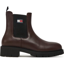 Klassische Stiefeletten Tommy Jeans Tjw Chelsea Leather Boot EN0EN02825 Braun