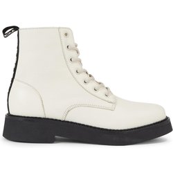 Schnürschuhe Tommy Jeans Tjw Lace Up Flat Boot EN0EN02310 Écru