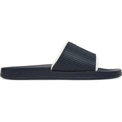 Pantoletten Calvin Klein Jeans Slide Rubber Neoprene Text YM0YM01234 Dunkelblau