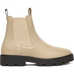 Klassische Stiefeletten Tommy Hilfiger Lthr Low Chelsea FW0FW08775 Écru