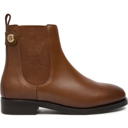 Klassische Stiefeletten Tommy Hilfiger Th Stud Leather Low Chelsea FW0FW08184 Braun
