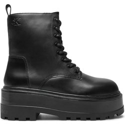 Schnürstiefeletten Calvin Klein Jeans Flatform YW0YW01535 Schwarz