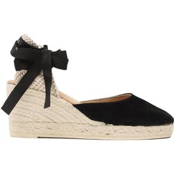 Espadrilles Manebi Soft Suede Low Wedge Espadrilles K 1.0 WL Schwarz