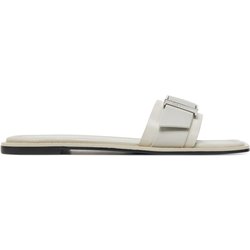 Pantoletten Calvin Klein Flat Slide W/Buckle - Lth HW0HW02490 Grau