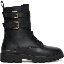 Schnürschuhe Tommy Hilfiger Biker Laceup FW0FW08986 Schwarz