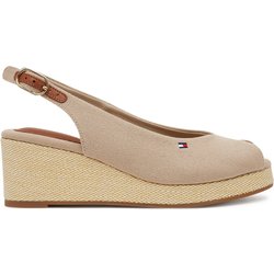 Sandalen Tommy Hilfiger Flag Mid Wedge Espad Slingback FW0FW08595 Beige
