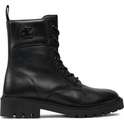 Schnürstiefeletten Calvin Klein Jeans Combat Boot Mid Zip Lth In Calf YW0YW01550 Schwarz