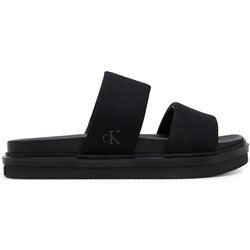 Pantoletten Calvin Klein Jeans Flat Molded Dbl Bar Sandal Cv YM0YM01222 Schwarz