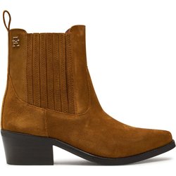 Stiefeletten Tommy Hilfiger Th Suede Cowboy Boot FW0FW08034 Braun