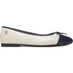 Ballerinas Tommy Hilfiger Toe Cap Leather Ballerina FW0FW08759 Beige