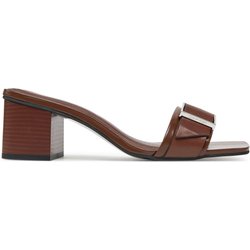 Pantoletten Calvin Klein Heel Mule 50 W/Buckle - Lth HW0HW02478 Braun