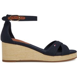Sandalen Tommy Hilfiger Flag Criss-Cros Mid Wedge Espad FW0FW08481 Dunkelblau