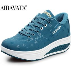 Frauen Mode Sport Bequeme Atmungsaktive Damen Glatte Schuhe Casual Dicken Boden Shake Schuhe 36 weiß/blau