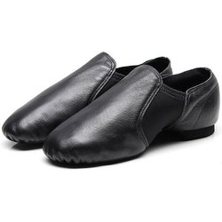 Echtes Leder Jazz Tanzschuhe Tan Schwarz Rutschfeste Sohle Ballettschuhe Erwachsene Tanz Sneakers Mädchen Frauen 41 schwarz