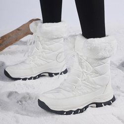 TUINANLE Warme Winter Plüschstiefel Damen Schneestiefel Bequeme und Lässige Damen Baumwollschuhe 39 weiß