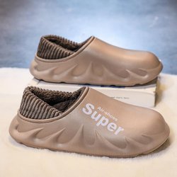 Große Größe 48 49 Winter Herren Hausschuhe Warmer Pelz Hausschuhe Weiche Plüsch Haus Baumwollschuhe Damen Bequeme Trage Pantoletten Indoor 38-39 braun