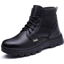Mode Herren Sicherheitsschuhe Lederstiefel Durchstichsichere Arbeitsschuhe Stahlkappenschuhe Sicherheitsschuhe Industrieschuhe Winterstiefel Unzerstörbar 42