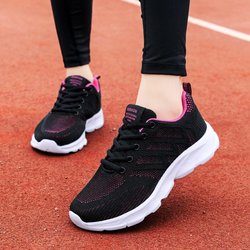 Mesh-Schuhe für Damen, schwarze Arbeitsschuhe, kleine weiße Schuhe, lässige Laufschuhe, rutschfeste, weiche Sohlen, bequeme und vielseitige Damenschuhe 40 rose rot/schwarz
