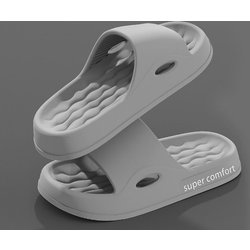 Bestellen Sie eine Nummer größer Mode Herren Sommer Leichte EVA Indoor Home Sandalen Hausschuhe Schuhe Männer Hausschuhe Outdoor Studenten Frauen Bequeme Slides 44-45 grau