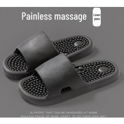 Rutschfeste Akupunktur-Massage-Hausschuhe für Paare für das Bad zu Hause – Fußtherapie-Sandalen für Männer und Frauen 44-45 schwarz