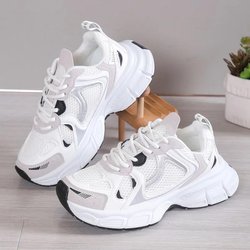 Damen Herbst 2024 Neue Sportschuhe Vielseitige High Heel Einzelne Dicke Sohle Petite Damen 39