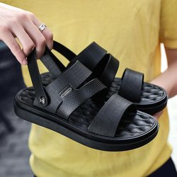 Sandalen mit weicher Sohle, verschleißfest und rutschfest, und atmungsaktive Sandalen mit doppeltem Verwendungszweck für Strandschuhe 44 schwarz