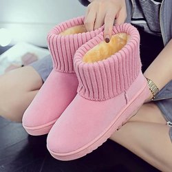 Winter Schnee Stiefel Frauen Dicken sohlen Kurze-rohr Stiefel Flache boden Nicht-slip Baumwolle Schuhe Dicke Warme Baumwolle stiefel Plüsch Schuhe Frauen 36