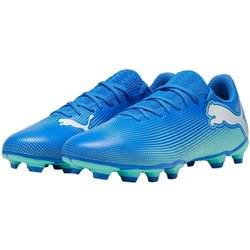 Puma Herren Future 7 Play Fußballschuhe für festen Boden 11 UK blau/weiß