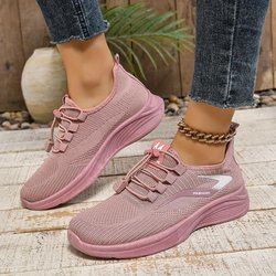 Leichte Sportschuhe für Damen, atmungsaktive Low-Top-Sneaker, weiche Lauf-, Wander-, Fitness- und Joggingschuhe 39 rosa
