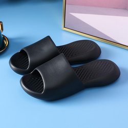 Verdickte Hausschuhe mit dicken Sohlen für die Desodorierung zu Hause für Frauen, kühlende Hausschuhe für das Badezimmer für das Baden zu Hause bei Männern 42-43 schwarz