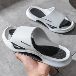 Paar Hausschuhe Sommer Outdoor Strand EVA Hausschuhe Badezimmer Baden Slip Hausschuhe Buchstaben Weiche Hausschuhe Mode 36-37 weiß