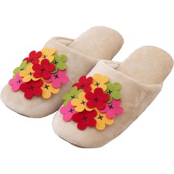 Hokomomora Lind Größe Floral Senko 73840 Hausschuhe, M ca.. 22-24cm, Beige, Druck, Waschbar, Stilvoll, Niedlich, beige