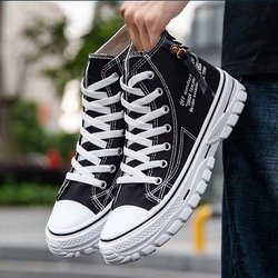 Trendige High-Top-Segeltuchschuhe Herren Casual Cool Fashion Street Style Schuhe Hip Hop Sneakers für Teenager 43 schwarz