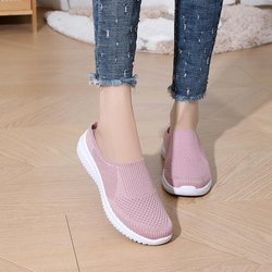 Damen Neue Einfache und Modische Lässige Sportschuhe mit Weichen Sohlen und Weichen, Lässigen Hausschuhen mit Rutschfesten und Abriebfesten Laufschuhen 36 rosa