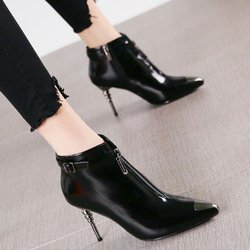 Spitze Zehen-Stiletto-Schuhe im europäischen und amerikanischen Stil, 8 cm hohe Absätze, Damenstiefel, sexy spitz 35