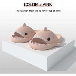 Sommer Hausschuhe Weibliche Schöne Shark Form Rutschen Frauen Schuhe Flip-Flops Männer Paare Cartoon EVA 38-39 rosa