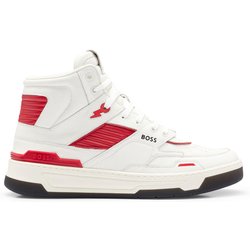 Boss Herren Baltimore Leder-Sneaker 6 UK weiß