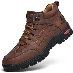 Handgemachte Spaltlederstiefel Herrenschuhe Bequeme Stiefeletten für Männer Freizeitschuhe Große Werkzeugschuhe 43