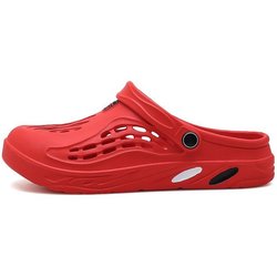 Herren Sandalen Sommer Clogs EVA Garten Hausschuhe Lochschuhe Strand Plateau Sandalen Paar Indoor Haus Badezimmer Pantoletten Übergröße 49 36 rot