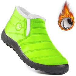Ultrawarme Winterstiefel - Rutschfeste Dicke Sohle, Arktisgradig Isolierte Schneestiefel, Niedriger Absatz, Runde Zehenpartie, Outdoor-Wandern Einfarbig, Wanderstiefel 44 grasgrüne