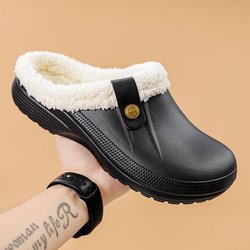 Große Größe 35-47 Mode Frauen Winter Hausschuhe Indoor Schlafzimmer Männer und Frauen Warme Schuhe Outdoor Wasserdichte Nicht-slip hausschuhe 41 schwarz/weiß