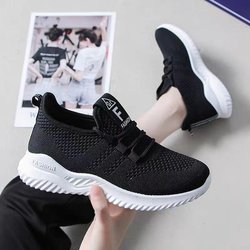 Frauen Turnschuhe Frühling Damen Flache Schuhe Casual Sommer Licht Mesh Atmungsaktive Weibliche Sport Laufschuhe 39 schwarz