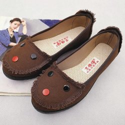 Damen Casual Canvas Schuhe Leichte Sneakers Damen Flache Einzelschuhe Weiche Single Fisherman Loafers Slip-on Schuhe Chaussure Femme 41 kaffeebraun
