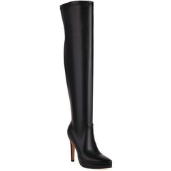 Frauen Stretch Overknee Stiefel Spitzschuh Spike High Heels Hohe Stiefel Frau Party 43