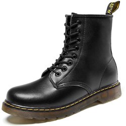 Herren Übergröße Europäischer Stil Zweilagiges Rindsleder Martin Stiefel für Arbeitskleidung und Freizeitkleidung 43