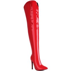 Overknee-Stiefel mit Plüschfutter Sexy Stiefel für Damen mit spitzen hohen schlanken Absätzen Glänzendes Lackleder Seitliche Reißverschlüsse 44
