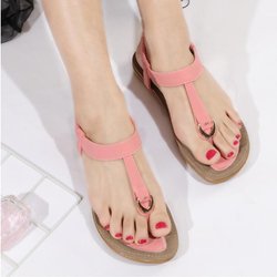 Mode Sommer Frauen Sandalen Flache Casual Einzelne Schuhe Weiche Hausschuhe Sandalen 41 rosa