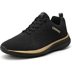 FASHION SHOES Atmungsaktive Sport-Turnschuhe für Herren, Sport-Laufschuhe, Outdoor-Damen-Tennis-Turnschuhe 44 gold/schwarz