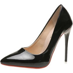 Sexy High Heels mit einem Wort Schnalle, modische 12 cm Super Heel Lady Party Pumps, große spitze Zehen Stiletto-Damenschuhe 45